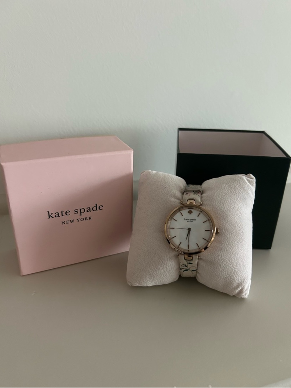 Kate Spade Watch With Floral Band and Rose Gold Hardware